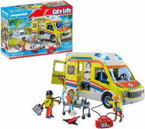 Playmobil City Life Ambulance with Lights & Sound – Emergency Vehicle Playset for Kids
