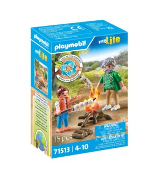 Playmobil Campfire with Marshmallows Playset – Outdoor Camping Toy with Figures & Accessories
