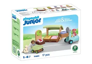 Playmobil JUNIOR Organic Market Stall & Forklift Toddler Playset