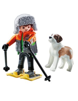 Playmobil Hiker with Saint Bernard Playset – Outdoor Adventure Figure Set with Dog & Accessories