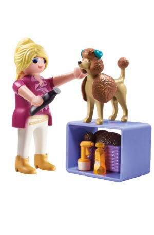 Playmobil Dog Groomer Playset – Pet Care Salon Toy with Figures, Dog & Accessories