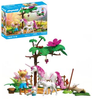 Playmobil Magical Unicorns Stable for Mother & Foal – Fantasy Unicorn Playset with Figures & Accessories