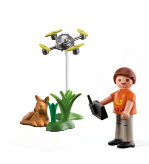 Playmobil Fawn Rescue with Drone Playset – Wildlife Rescue Toy with Figures, Drone & Accessories