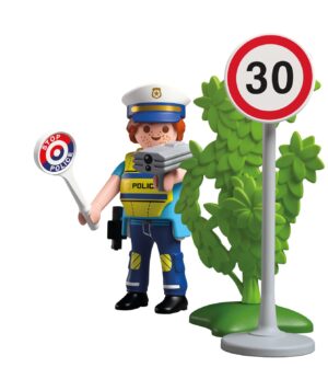 Playmobil Police with Radar Playset – Speed Control Officer Figure with Accessories
