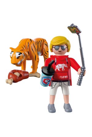 Playmobil Zoo Tiger with Baby Playset – Wildlife Animal Figure Set with Accessories