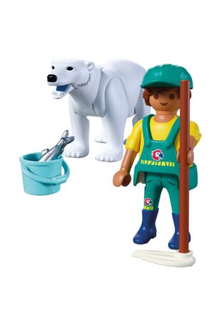 Playmobil Zoo Polar Bear with Baby Playset – Arctic Animal Figure Set with Accessories