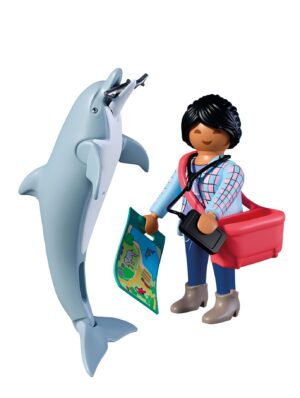 Playmobil Zoo Dolphin with Tricks Playset – Marine Animal Toy with Trainer & Accessories