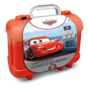Multiprint Disney Cars coloring and stamp set in red plastic carry case featuring Lightning McQueen, age 3 plus, 23 x 19 cm
