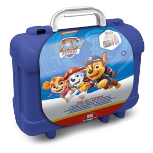 PAW Patrol stamp set by Multiprint in blue plastic carry case featuring Chase, Skye and Marshall, age 3 plus, SKU 42903MP
